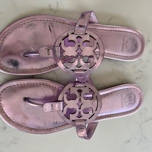 Tory Burch Miller Sandals- metallic lilac size 8